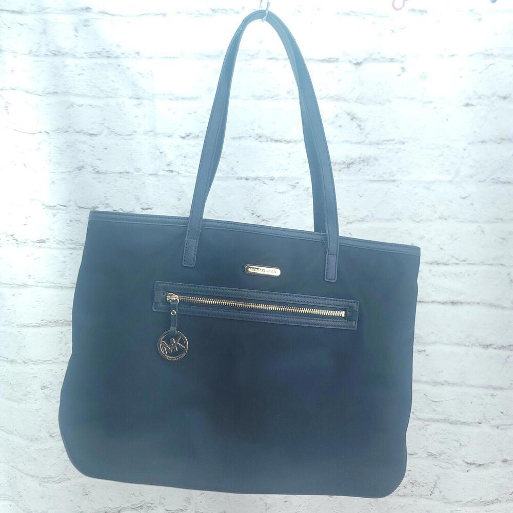 Michael Michael Kors Black Kempton Large Leather Accents Tote Bag